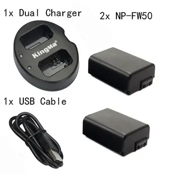 

2 NP-FW50 Battery for Sony NEX-3C NEX-5 NEX-7 A7 II A7R A7S A5100 + Dual charger