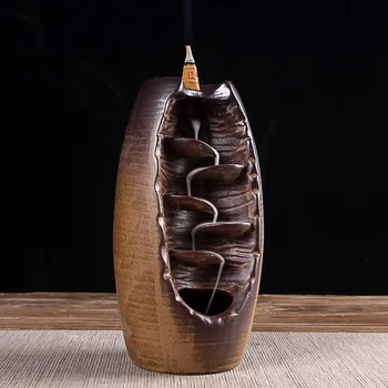 

Car Accessories Ceramic Waterfall Counterflow Incense Burner Holder Aromatherapy Gift Auto Accessory