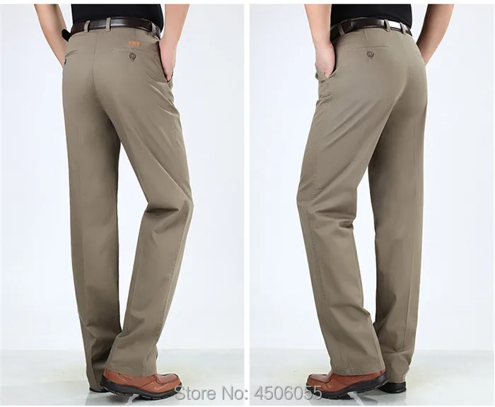Мужские брюки, тонкие летние хлопковые прямые брюки, большие размеры 40, 42, 44, 46, деловые мужские брюки, белые, бежевые, серые, темно-синие брюки