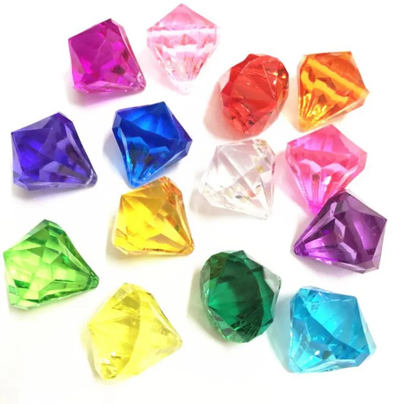 

New Colorful Faux Diamond Jewels Treasure Chest Pirate Acrylic Crystal Gems Vase Filler Kids Birthday Party Favor Gift