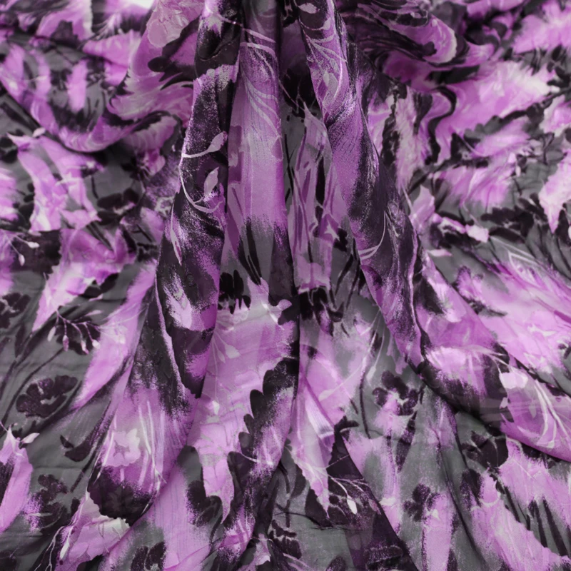 burnout silk gauze fabric for wedding evening dress purple 100cm*110cm