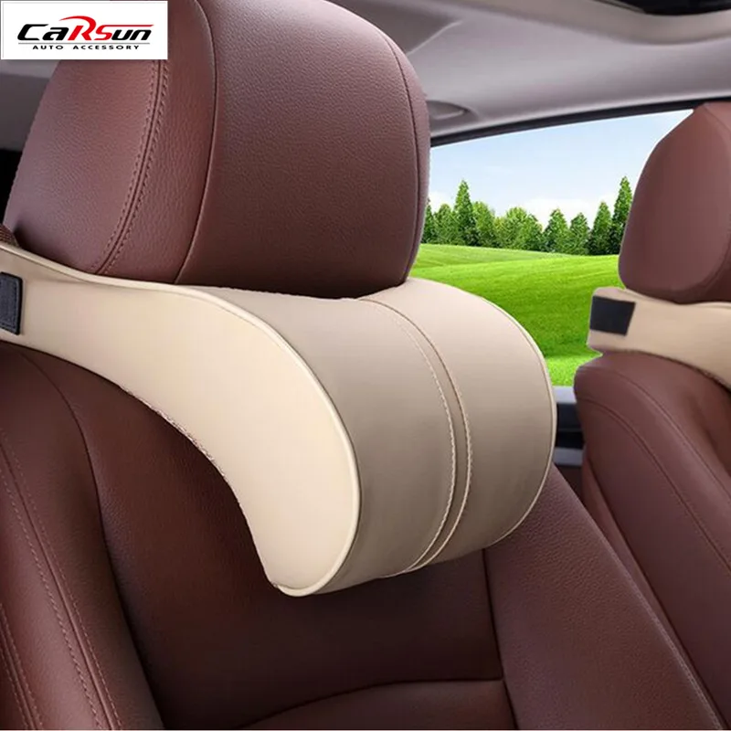 Buy CARSUN Adjustable Car Headrest Neck Pillow Leahter