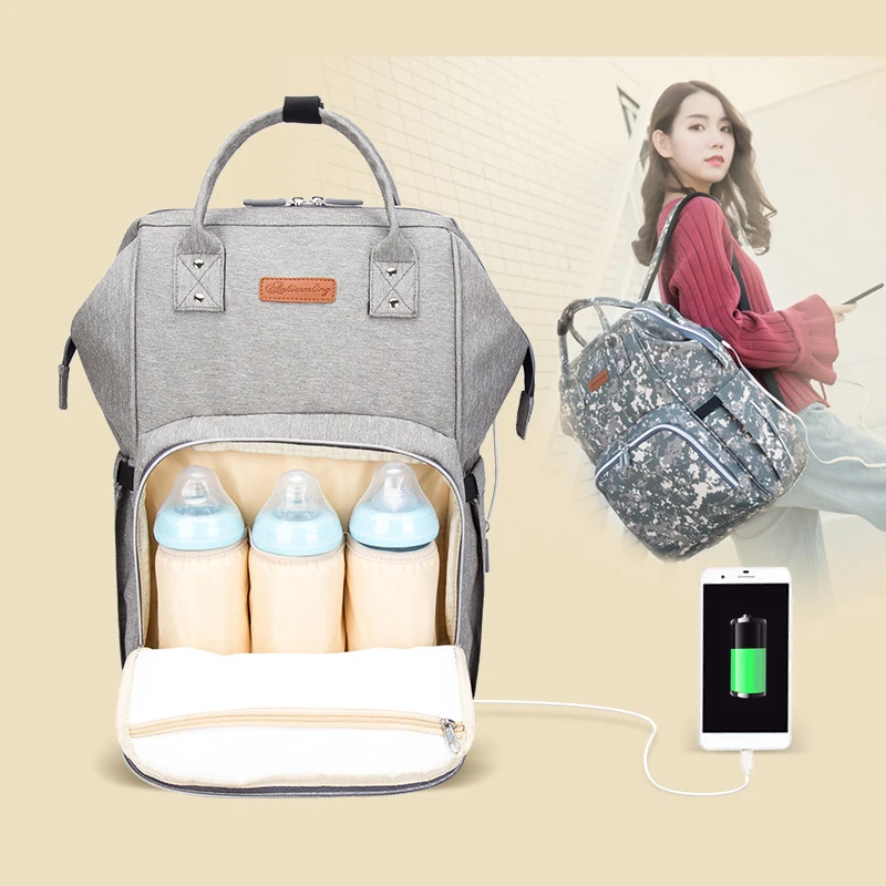 

Splash-proof Multi-Function Mommy Diaper Bags Travel Backpack Large Capacity Mommy Nursing Bag with USB Charging Port Baby Care