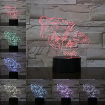 

3D Night Light Motorcycle 3D Table Lamp Home Decoration Fancy Car Collection Gifts for Kids Friends Flashlight Led Lights Flash