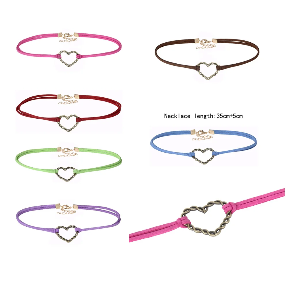 

6 Colors Choker Necklace For Women Velvet Chokers Love Heart Necklaces Chocker Tattoo Collar Party Jewelry Neck Accessories