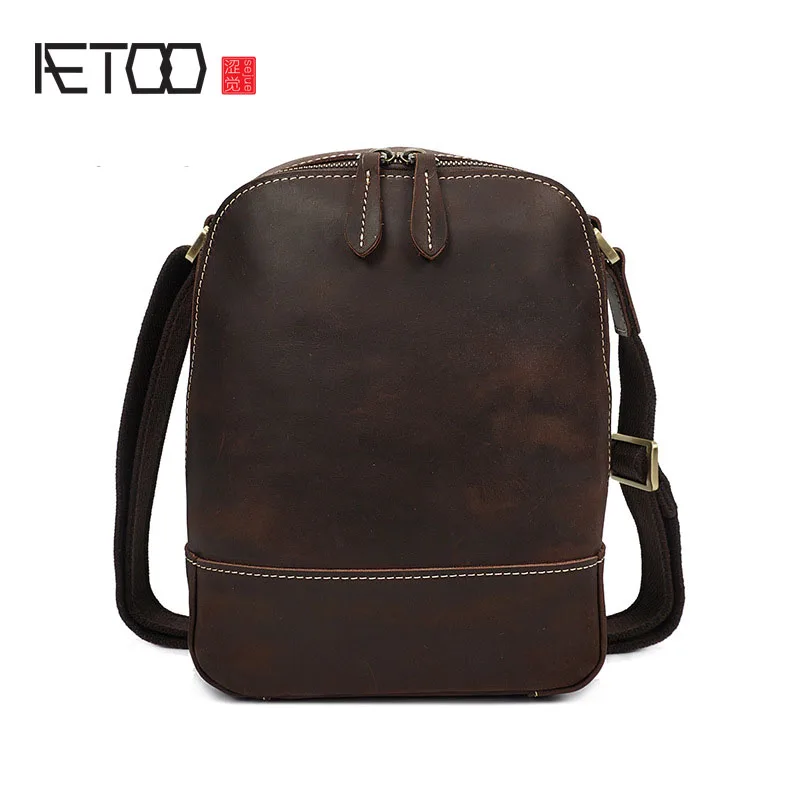 AETOO Leather men bag casual men Messenger bag vintage leisure shoulder chest bag 2017 new first layer of leather men retro bag AETOO Leather men bag casual men Messenger bag vintage leisure shoulder chest bag 2017 new first layer of leather men retro bag