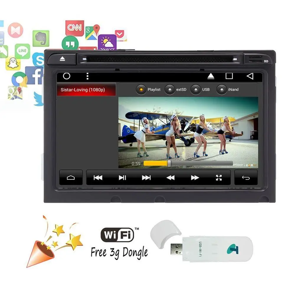 

3G dongle+Car Stereo BLuetooth 8'' Car Radio GPS Navigation Android 7.1 in Dash DVD Player Head Unit for Hyundai Elantra 2016