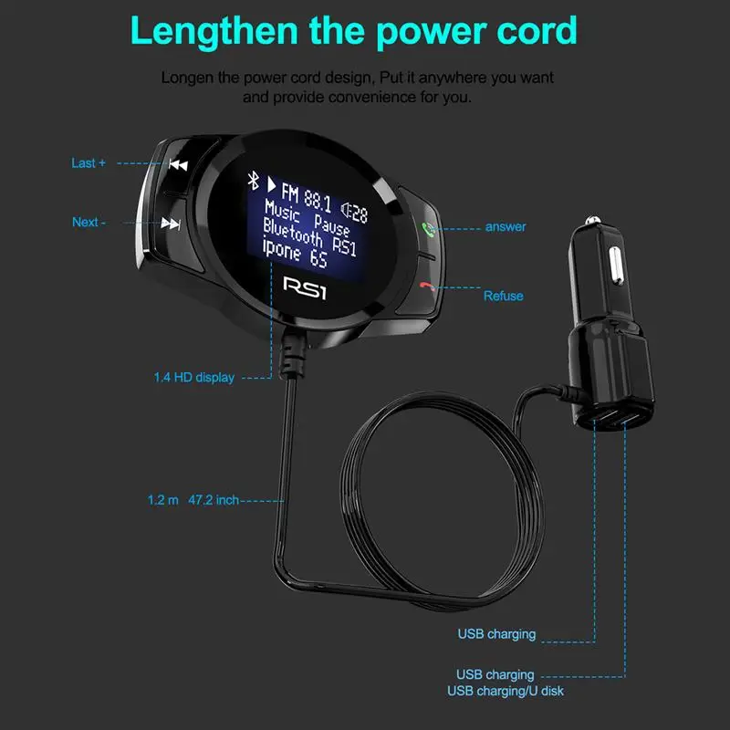 Fm-передатчик Автомобильный mp3 плеер модулятор Handsfree автомобильный Bluetooth комплект Двойной USB порт быстрое зарядное устройство адаптер для iPhone X