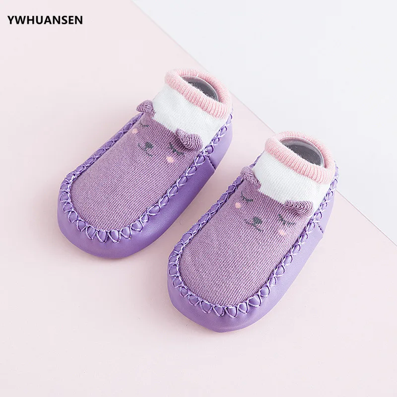 YWHUANSEN/ модные детские носочки с мягкой резиновой подошвой, детские носки для новорожденных, весна-осень, детские Нескользящие носки - Цвет: 4