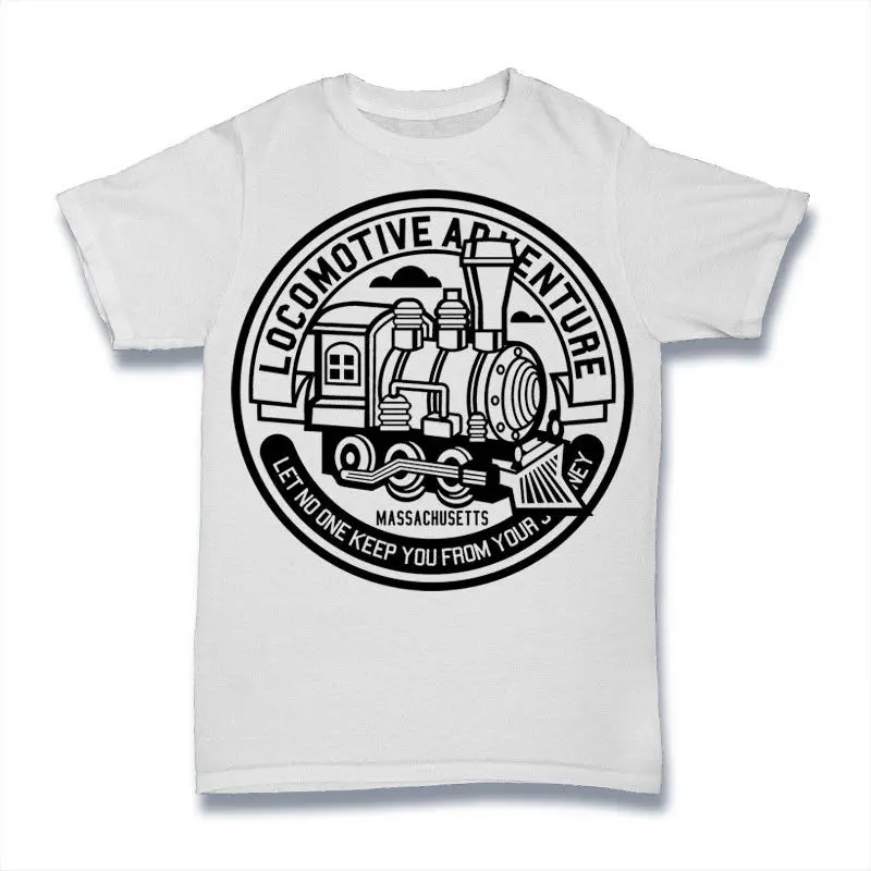 Локомотив, футболка для приключений, хлопковая футболка премиум-класса, новая футболка, хит продаж, модный топ, бесплатная доставка, 2018