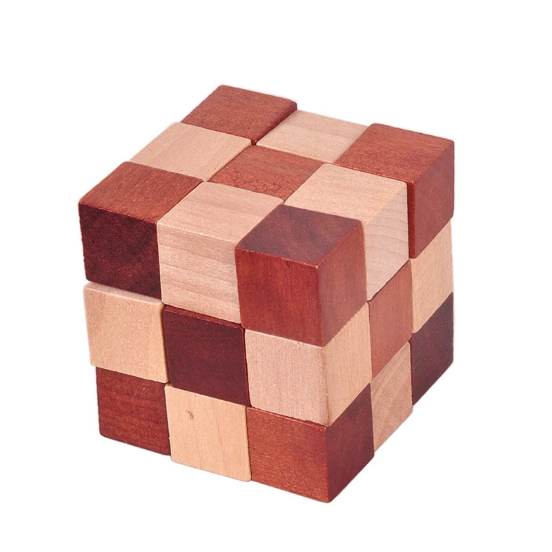 6 шт. IQ головоломки деревянные игрушки головоломка Конг Мин лубан замок куб игрушки классическая игрушка с деревянной коробкой раннее образование для детей и взрослых
