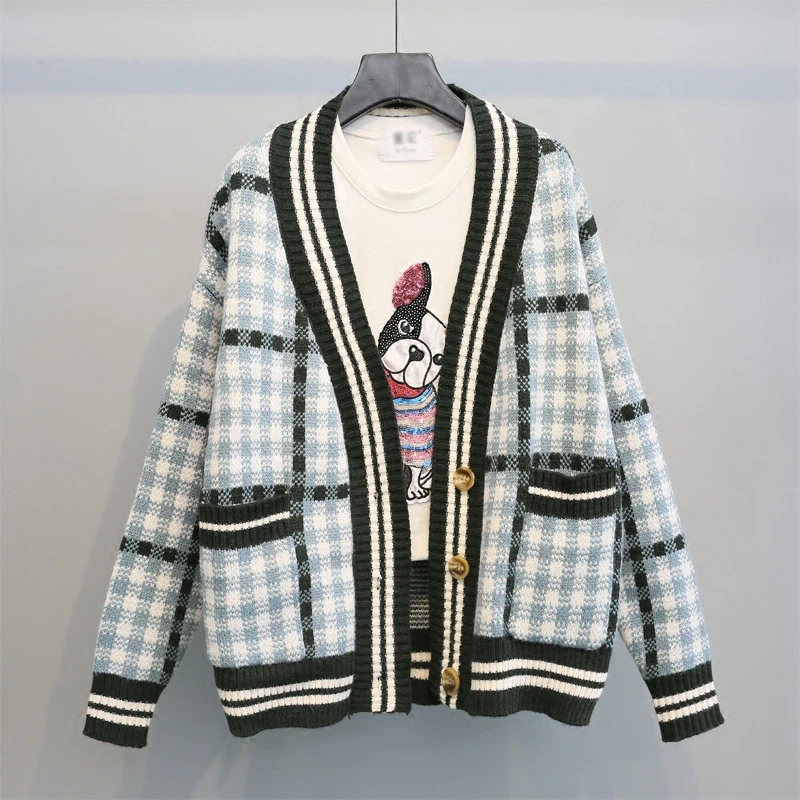 2019 Hot Selling Newest Small Fresh Short Plaid Sweater