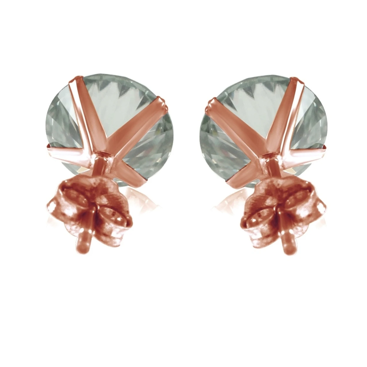 1.50ct Brilliant Cut Light Green Moissanite Diamond 14k Rose Gold Stud Earrings (2)