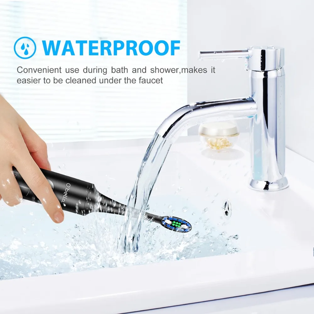 O'BELLA 071B Ultrasonic Electric Toothbrush 48000RPM Time Remind Adult Waterproof USB Rechargeable Tooth Brushes With Heads O'BELLA 071B Ultrasonic Electric Toothbrush 48000RPM Time Remind Adult Waterproof USB Rechargeable Tooth Brushes With Heads