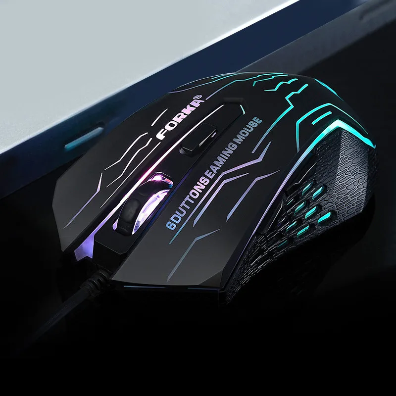 Мышь игровая проводная 3200DPI 6 кнопок RGB подсветка|Мыши| |