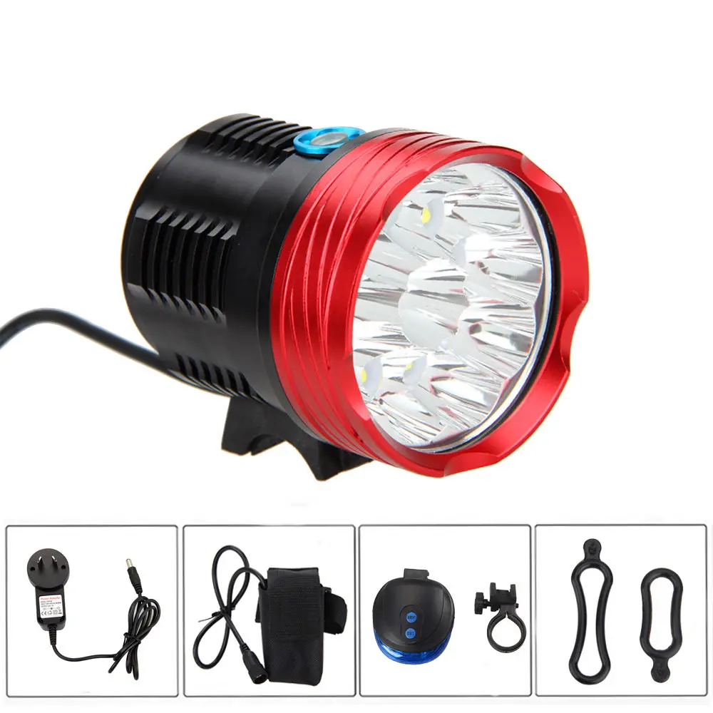 

18000Lm 10x XM-L R8 LED Front Bicycle Bike light Headlight+20000mAh Battery Pack+Laser Taillight