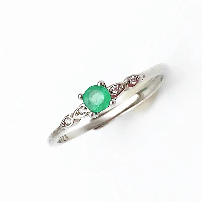 Emerald Solitaire Ring 925 Sterling Silver Rings for Women Fine Jewelry Engagement | Украшения и аксессуары