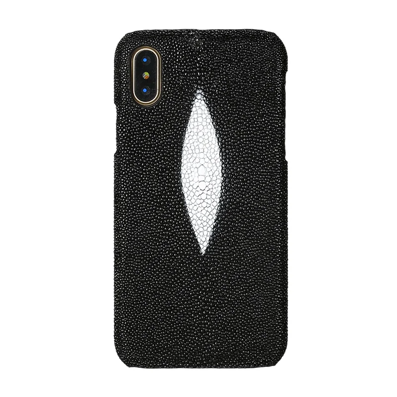 

Luxury Phone Shell For Apple iPhone X Case High Quality Galuchat Genuine Leather Case For iphone X 6 7 8 Plus Casing Cover
