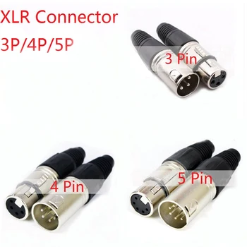 

1pc Male & Female 3-Pin 4-Pin 5-Pin XLR Microphone Audio Cable Plug Connectors Cannon Cable Terminals Hot sale