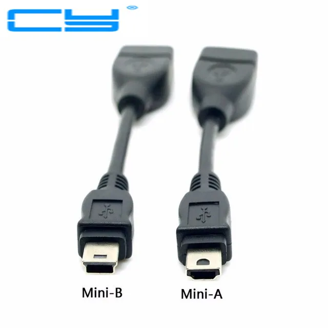 Mini Usb Type A Type B To Usb Female Otg Cable For Handycam Dv