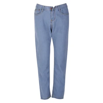 

Lady High Waist Washed Light Blue True Denim Pants Boyfriend Jean Femme Women Jeans Pants