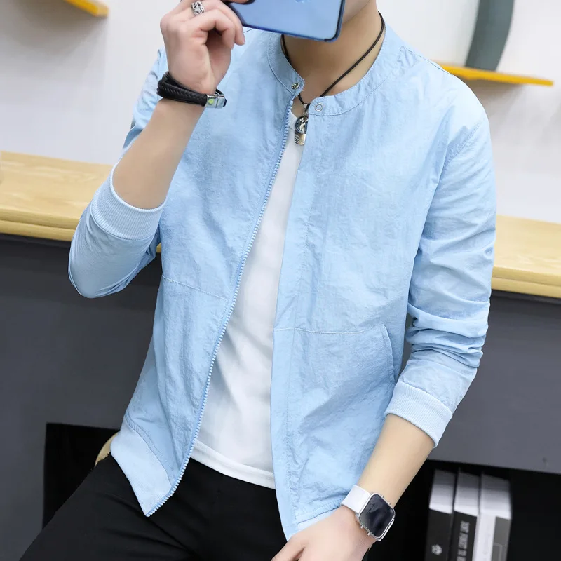 

Sun Protection Clothing Male 2018 Spring And Summer New Slim Baseball Clothing Jacket Thin Sun Protection Clothing Men's Jacket