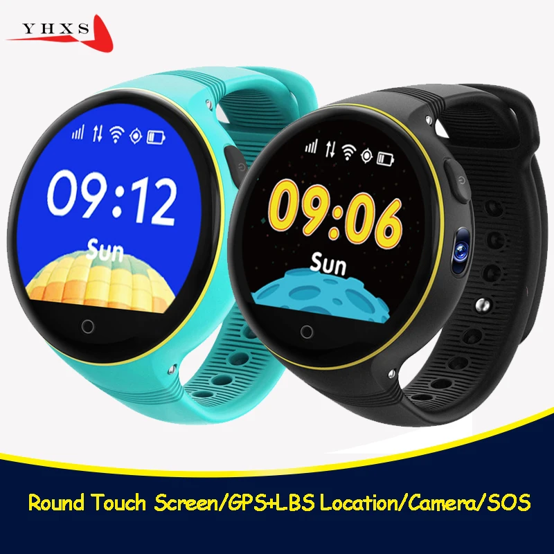 

2018 Round Smart GPS Location Touch Screen SOS Call Monitor Camera Wristwatch Finder Tracker Russian Smartwatch for Kid Child