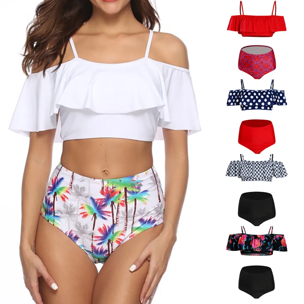 

Bikinis 2019 Mujer Women Sexy High Waist Swimsuit Backless Swimwear Bikini Set Beachwear Maillot De Bain Femme Bathing Suit