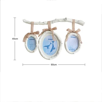 

Creative Nordic Oval Resin Photo Frame Picture Frame Indoor Hanging Frame Decoration Triple Set Art Wall Family Home Decoration