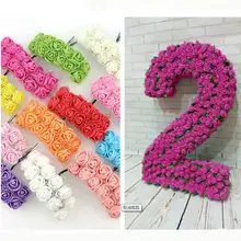 36/72/144pcs Mini Foam Rose Artificial Flowers Home Wedding Decoration DIY Pompom Wreath Decorative Bridal Flower Fake Flower