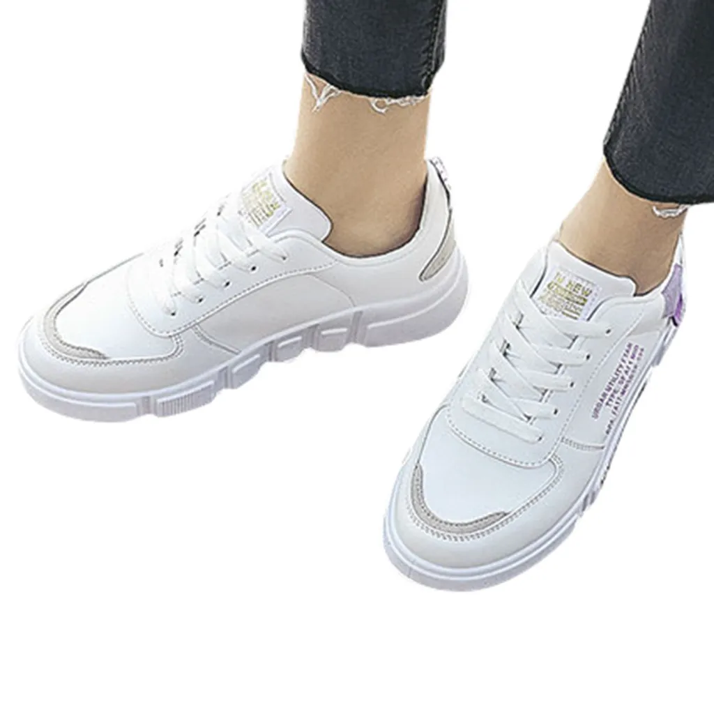 Осенняя обувь; женская кожаная обувь на плоской подошве; кроссовки на платформе; прогулочные белые кроссовки; женская обувь на платформе; zapatos mujer; ; 7#3,5