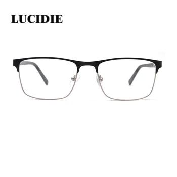 

Lucidie The latest fashion classic men's comfortable stainless steel glasses frame clear black optical frame eyeglasses