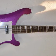 Shelly магазин на заказ Фиолетовый блестящий металлик RK 4003 бас 4 струны Рик Треугольник инкрустация белая связывающая электрическая бас гитара
