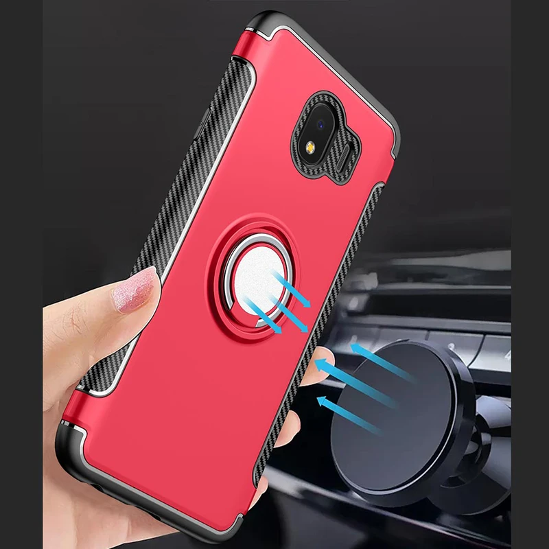 Чехол J4 для Samsung Galaxy 2018 чехол Броня 360 полная защита кольцо магнитный держатель