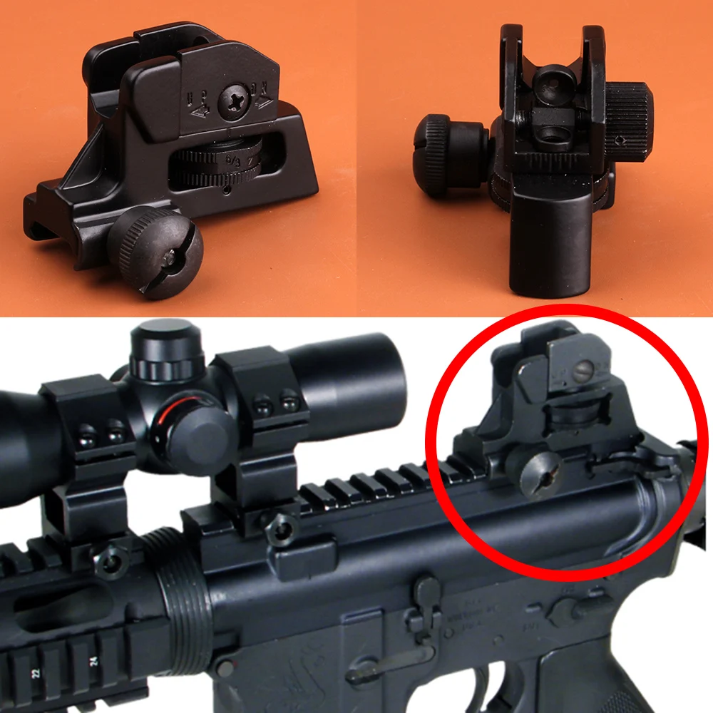 Ohhunt Jacht Accessoires Afneembare Compact Rear Sight Volledige Elevatie Windvang Aanpassing Front Sight