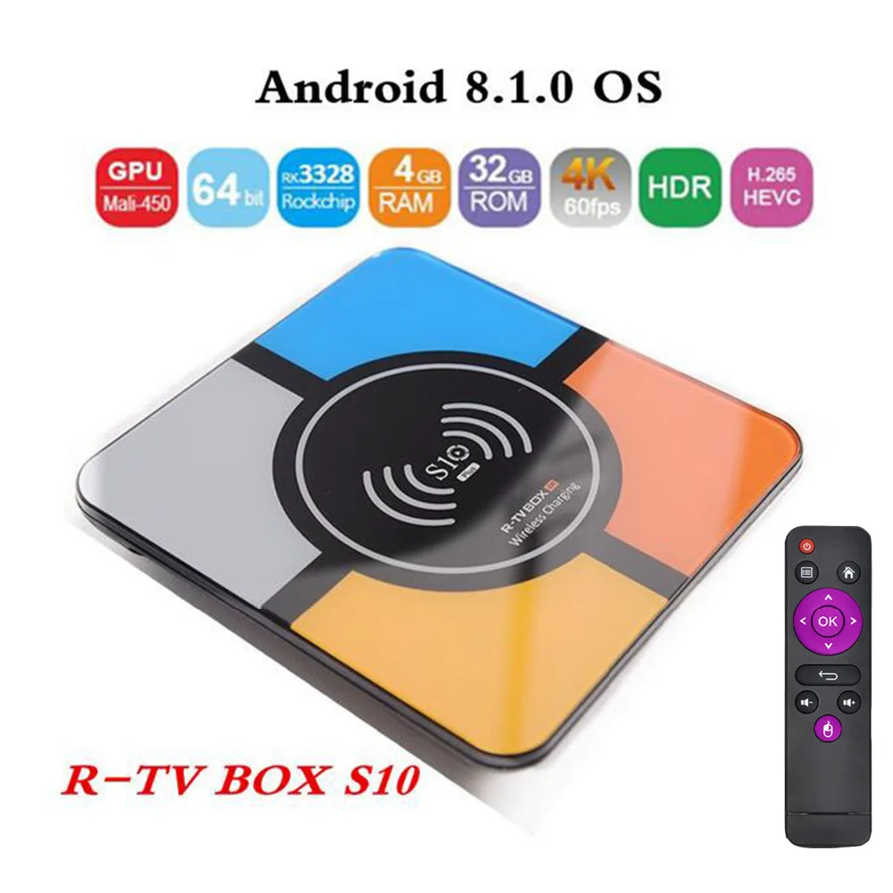 

2018 Smart TV Box Android 8.1 RK3328 4GB 32GB Wifi TV Box with wireless charging 4K Google Media Player Tvbox Set top Box Spain