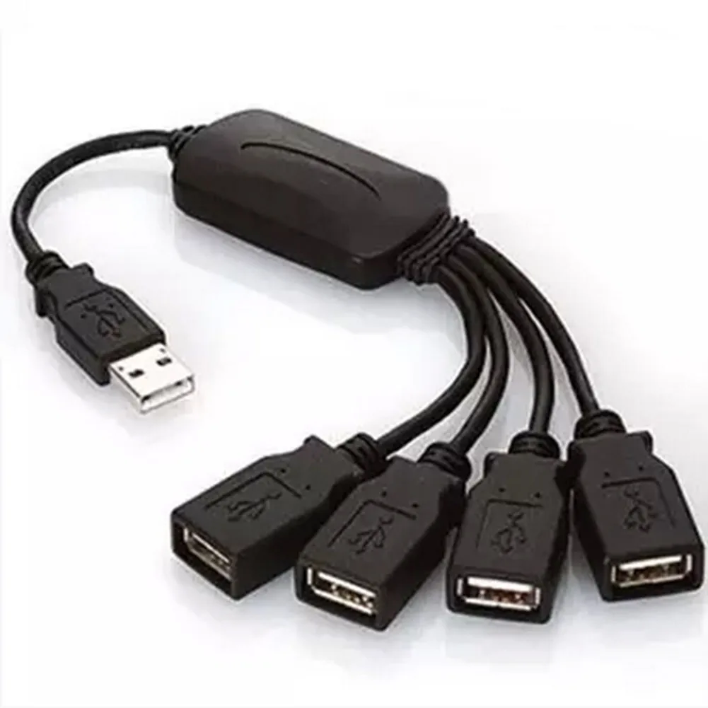 1x4 порта s usb-хаб черный 4 порта USB 2,0 480 Мбит/с мини-концентратор для ноутбуков, ноутбуков, ПК, совместимый с USB-1 и USB-2