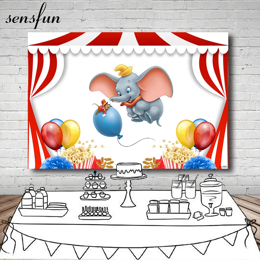 Sensfun цирковой карнавальный тент Dumbo вечерние фоны для фотосъемки новорожденных шарики ко дню рождения фотостудия фон на заказ винил