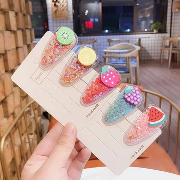 

Baby Headwears 5Pcs Kid Infant Baby Girls Candy Colors Cartoon Fruist Hairclip Hairpin Barrettes Headwear Set Pinza de pelo