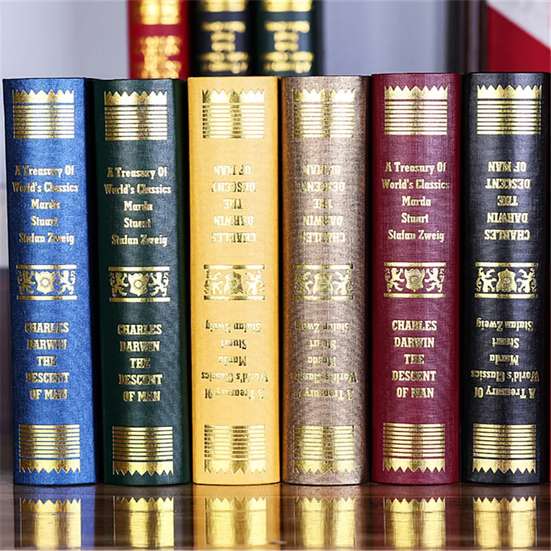 

style of the ancient office furniture decoration bronzing fake book wholesale props simulation