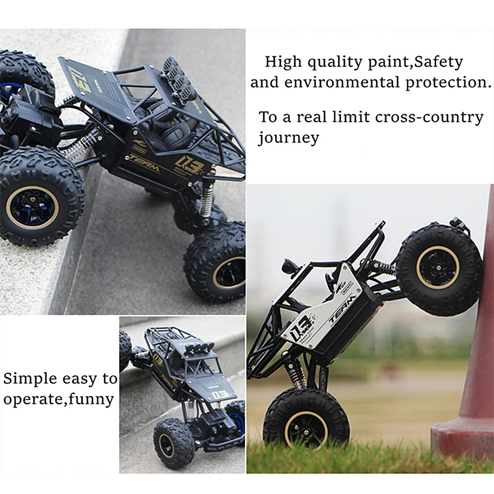 1:16 4WD RC Car Rock Crawlers Drive Car Double Motors Drive <br />Bigfoot Car Remote Control Car Off road Vehicle Toy Car For Kid-in RC <br />Cars from Toys 