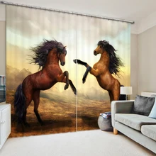 All Kinds Of Horse Curtain Fabric 3D Curtains for Living Room Sunshade Window Curtains