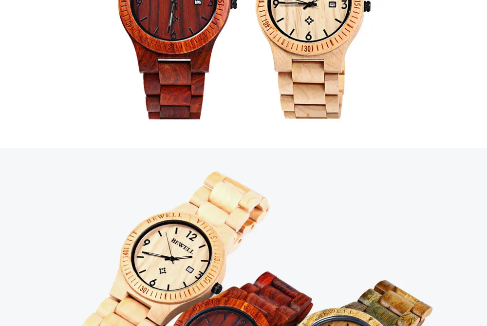 2017 BigBen Bewell Luxury Brand Wood Watch Men Analog Natural Quartz Movement Date Male Wristwatches Clock Relogio Masculino (14)
