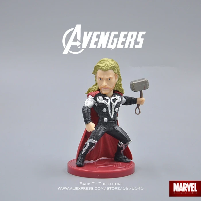 

Disney Marvel Avengers Thor 5cm Q version Action Figure Posture Anime Decoration Collection Figurine Toys model for children