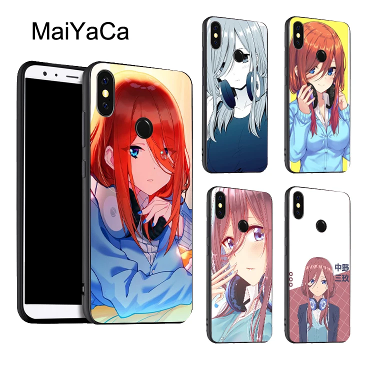 

MaiYaCa Nakano miku Gotoubun no Hanayome Case For Xiaomi Redmi 5 Plus 6 S2 Note 7 5 Pro 4X Mi 9 8 K20 6X A2 Max 3 MIX 2 2S Cover