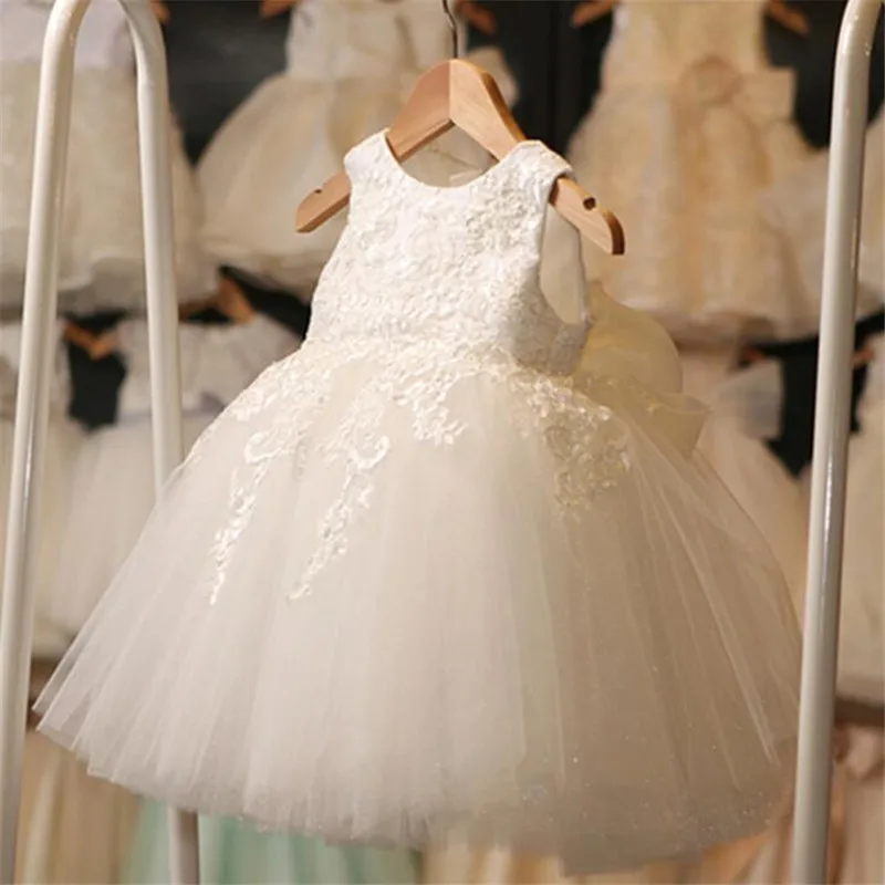 

Newborn Baby Girl Infant Party Dress White Dress European and American Girls Lace Princess Dress