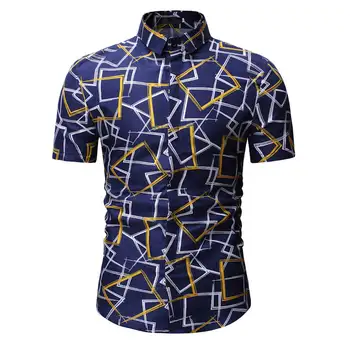 

2019 Fashion Mens Short Sleeve Hawaiian Shirt Summer Breathable cool, quick dry Casual Floral Shirts For Men Beach shirt M-3XL