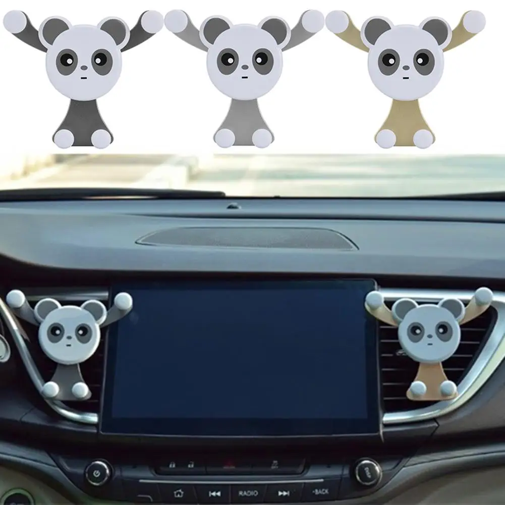 

Car Phone Holder Panda Design G-Sensor Car Air Vent Mount Mobile Phone GPS Holder Bracket For Universal Mobile Phone