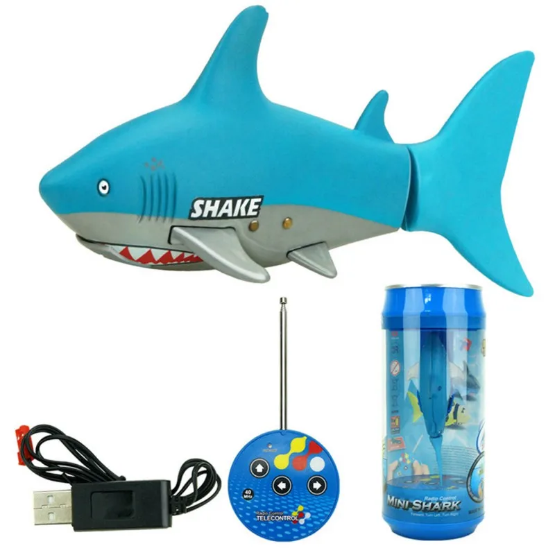 

Funny Toy! 3CH 4 Way RC Shark Fish Coke Can Radio Control RC Mini Electronic Shark Fish Boat Kids Toy Gift For Kids J2