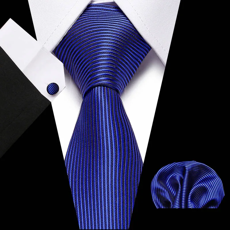 

New Dark Blue men ties set Extra Long Size 145cm*7.5cm Necktie 100% Silk Jacquard Woven Neck Tie Suit Wedding Party